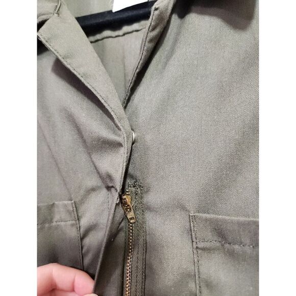 Dickies Short Sleeve Coveralls Jumpsuit Womens Size M Green - Picture 2 of 5